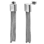 Stainless Steel Triple Mesh Dangle Earrings Stainless Steel Triple Mesh Dangle Earrings